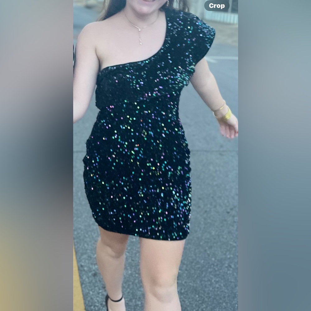 Sequin Black Hoco Dress